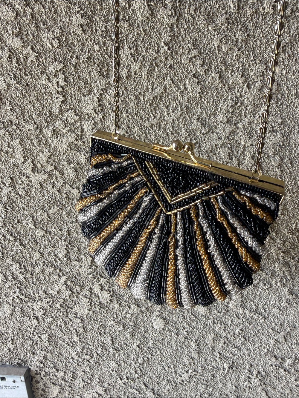 Vintage La Regale Beaded Clam Shell Evening Bag